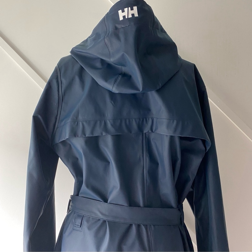 Helly Hansen Kirkwall II Women’s Raincoat Navy Blue Hooded Vented - XL - Picture 9 of 17
